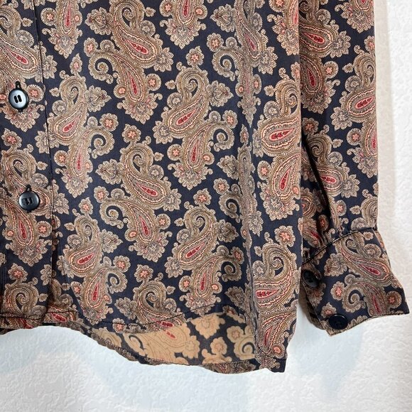 Vintage Escada Silk Blouse Top Paisley Print - Picture 4 of 11